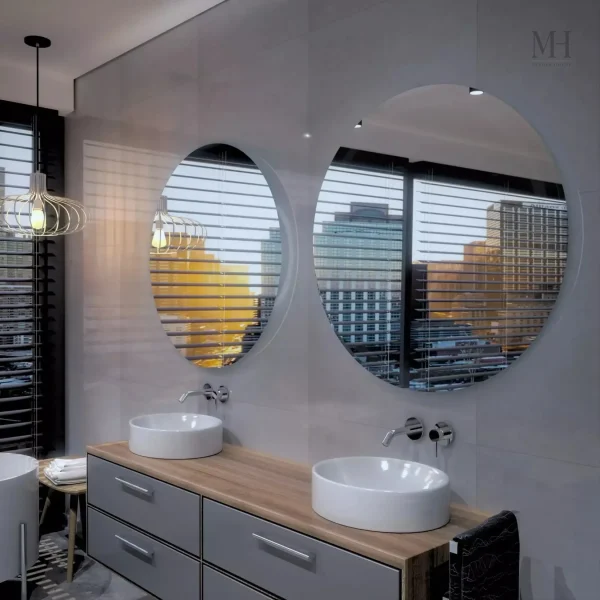 Miroir rond de 120 cm, élégant et fonctionnel
