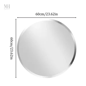 Miroir rond 80 cm, style épuré pour décoration
