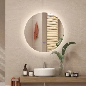 Miroir Rond 80 cm Salle de Bain LED Antibuée