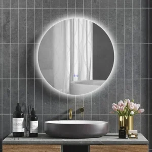 Miroir de salle de bain rond, pratique et moderne