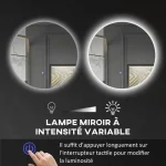 Miroir lumineux 80 cm pour un éclairage optimal