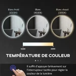 Miroir décoratif rond avec fonction antibuée
