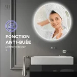 Miroir rond moderne pour un espace de bain élégant
