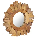 Miroir rond en teck, style rustique et chaleureux