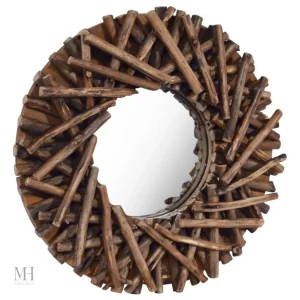Miroir en bois flotté, style rustique pour décoration intérieure
