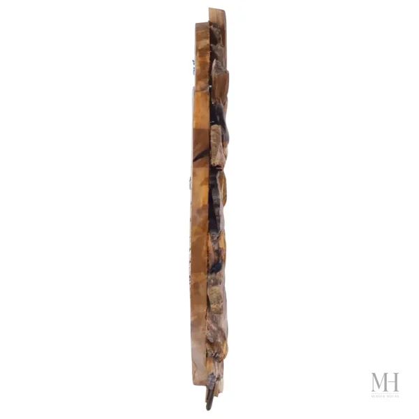 Miroir 40 cm, design pétales soleil en teck