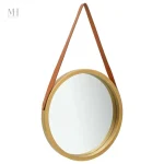 Miroir Rond Tendance - Finition en Bois Naturel