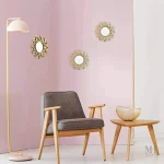 Miroir rond design doré 25 cm pour une déco contemporaine