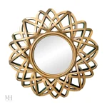 Décoration dorée élégante en miroir rond de 25 cm