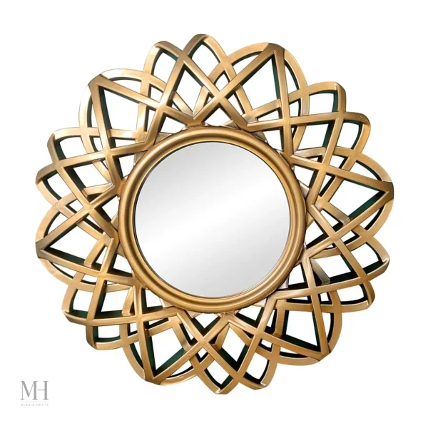 Décoration dorée élégante en miroir rond de 25 cm
