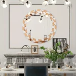 Miroir Doré Contemporain avec Reflet Haute Définition