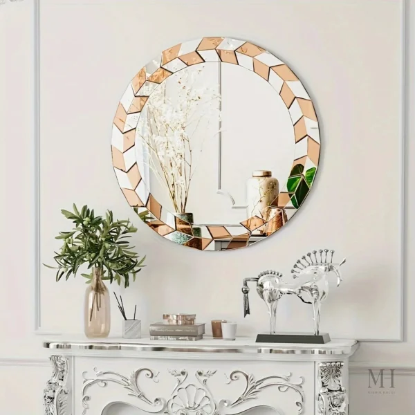 Miroir Géométrique Doré pour Décoration Intérieure