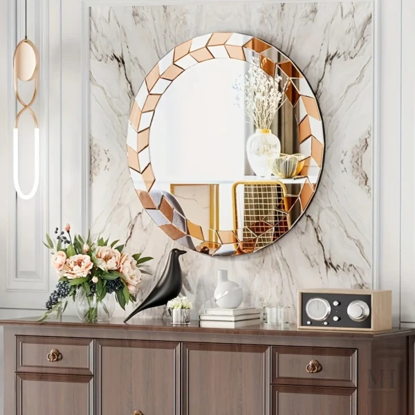 Miroir 80 cm avec Finition Dorée et Design Moderne