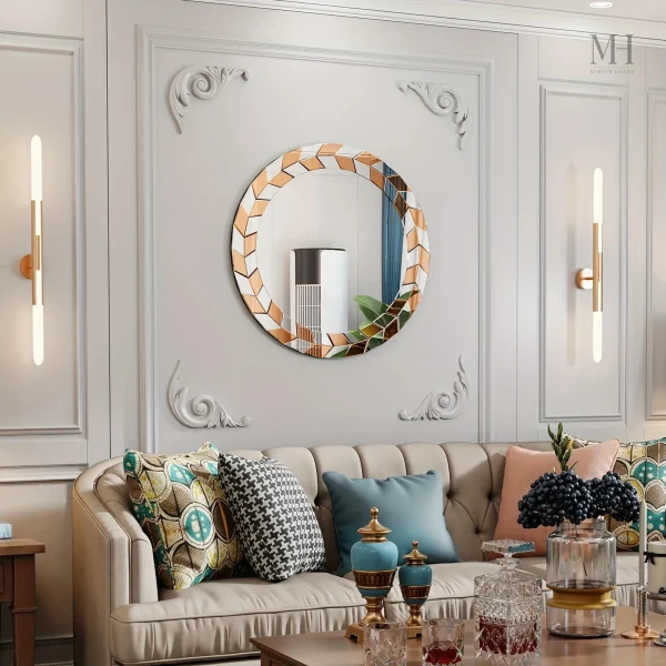 Miroir Rond au Reflet Éclatant et Esthétique Contemporaine