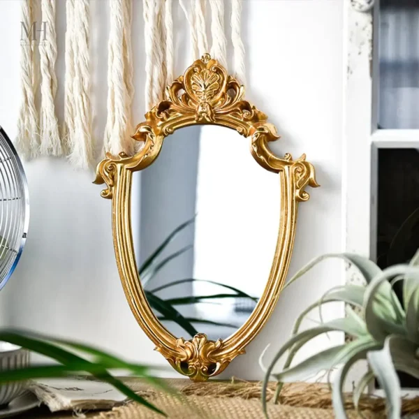 miroir-rond-dore-baroque-1 Miroir Rond Doré Baroque 31x22 cm