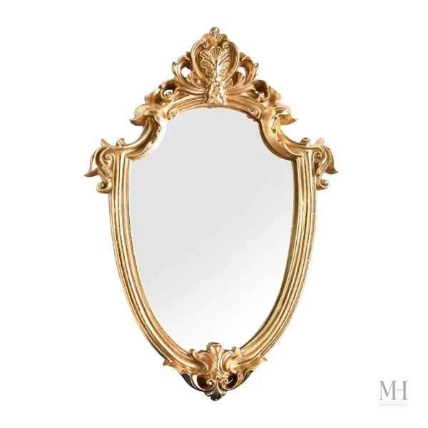 Miroir Rond avec Finition Dorée et Charme