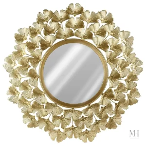 Déco Murale Miroir Rond Doré – Inspiration Nature