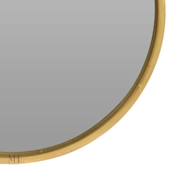 Miroir en bois doré, design rond, 30 cm de diamètre