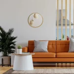 Accessoire mural en bois, miroir rond, touche décorative