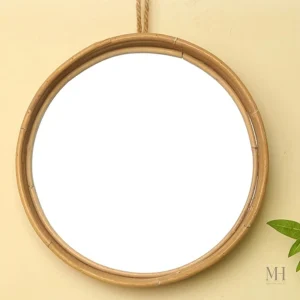 Miroir Naturel en Rotin pour Décoration Intérieure