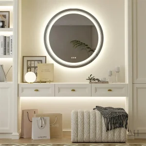 Miroir Rond Lumineux Salle de Bain avec Rétroéclairage LED