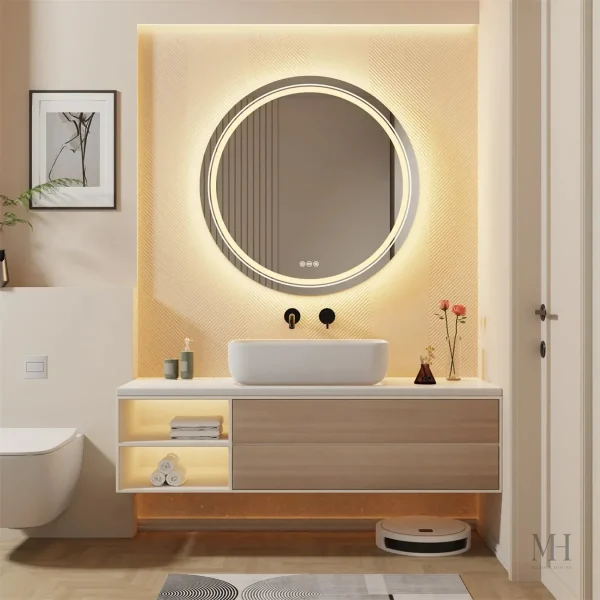 Miroir LED Antibuée pour Salle de Bain avec Éclairage Tactile