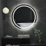 Miroir de Salle de Bain Arrondi avec Éclairage LED Intégré