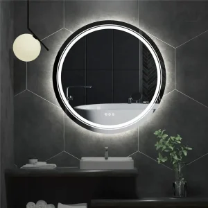 Miroir de Salle de Bain Arrondi avec Éclairage LED Intégré