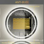 Miroir Tactile Lumineux pour Salle de Bain avec Design Rétro