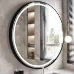 Miroir rond lumineux LED pour salle de bain 80 cm