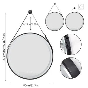Miroir antibuée rond avec éclairage LED intégré