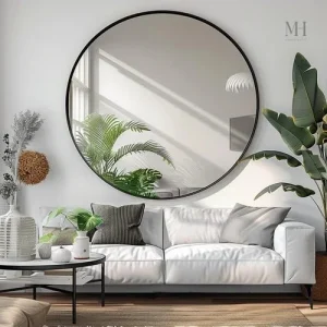 Grand Miroir Noir au design contemporain pour une touche de style