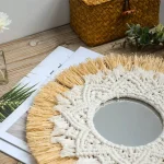 Miroir tissé à la main, style rétro chic