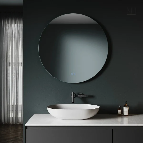 Miroir LED salle de bain 80 cm lumineux et fonctionnel