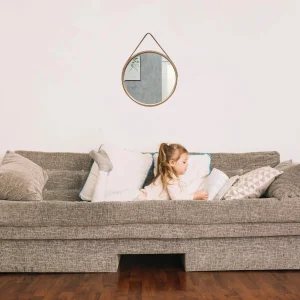 Miroir Rond Scandinave en bois naturel