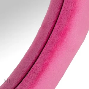Miroir décoratif rose, cadre irrégulier en velours