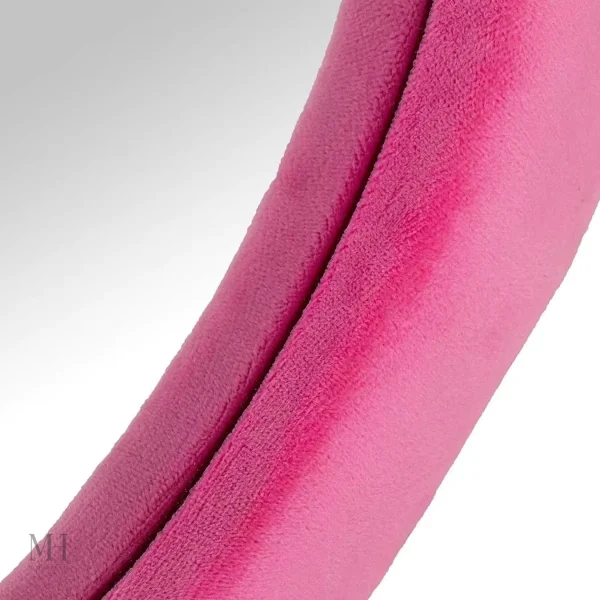 Miroir décoratif rose, cadre irrégulier en velours