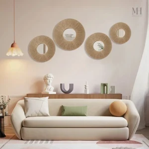 Miroir Rotin 30 cm - Style naturel et chic