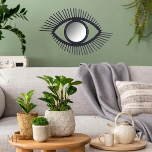 Miroir Rotin Noir 70 cm – Élégance Naturelle
