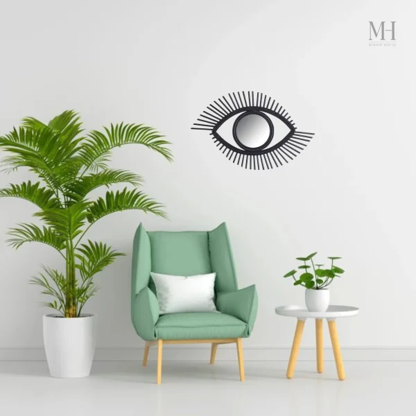 Miroir en Rotin au design graphique