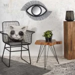 Miroir noir 70 cm, style naturel et décontracté