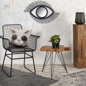 Miroir noir 70 cm, style naturel et décontracté