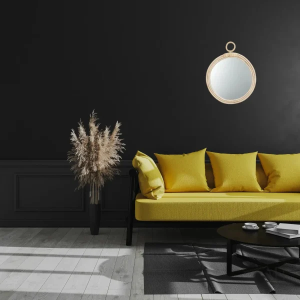 Miroir Rond Naturel - Accessoire de Décoration