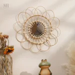 Miroir Soleil en Rotin 32 cm - Élégance Naturelle