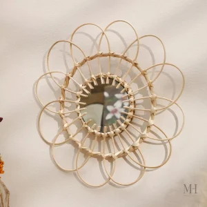 Miroir Rotin 32 cm - Style Bohème et Ambiance Détendue