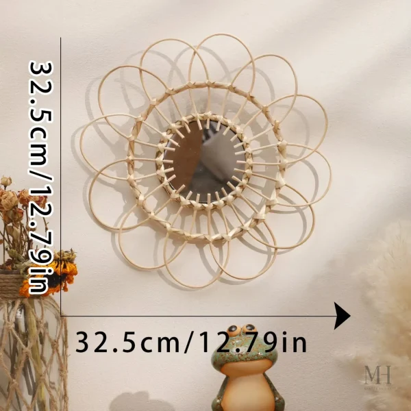 Miroir Naturel en Rotin - Ambiance Relaxante pour Intérieur