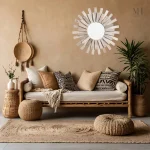Miroir Rotin Vintage - Design Authentique et Brut