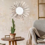 Miroir en rotin au style naturel et détendu