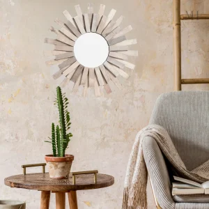 Miroir en rotin au style naturel et détendu