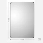 Miroir design noir, parfait pour espace de bain